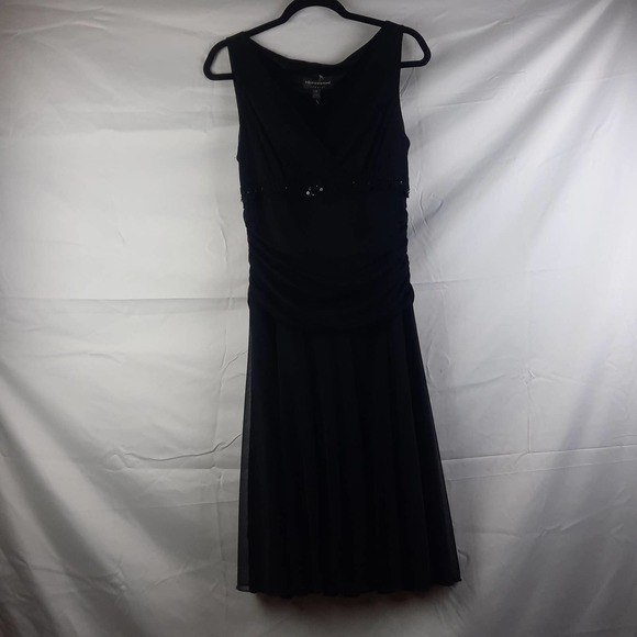 NWOT ConnectedApparel sleeveless Black ruched crossover v neck Cocktail dress 12 - Picture 1 of 8